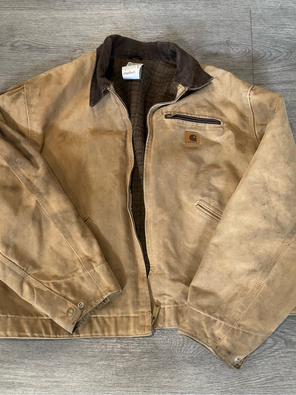 Carhartt Blanket Lined Detroit Tan Brown Barn Coat Jacket 2XL AS IS
